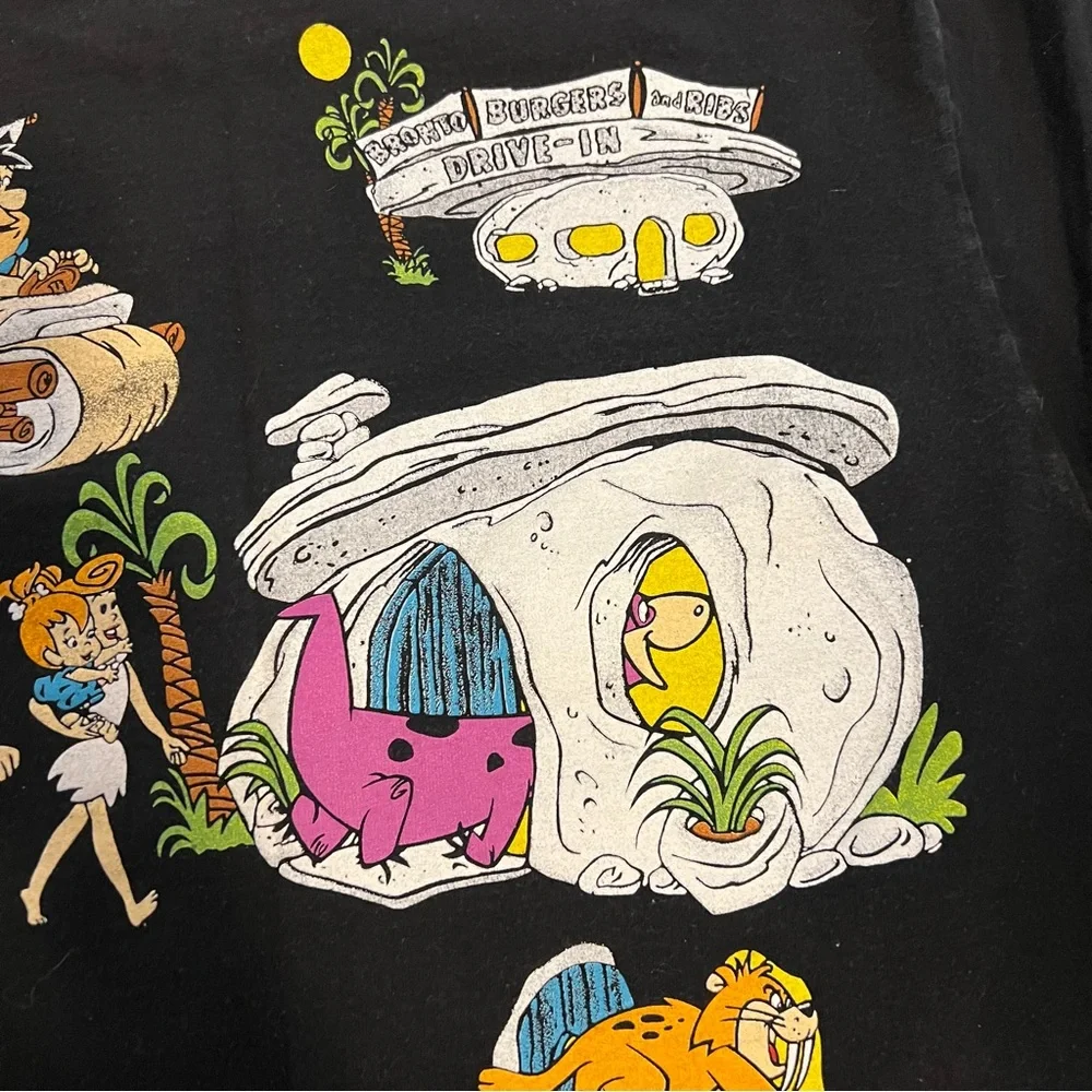 CLOSET CLOSING Flintstones T Shirt Vintage Tultex 1994 90s Front & Back Graphics - Picture 7 of 16